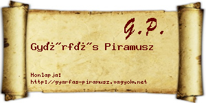 Gyárfás Piramusz névjegykártya